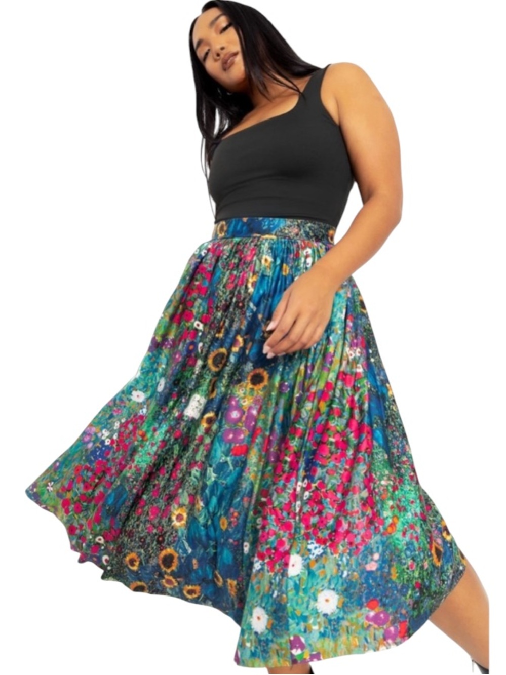 Blackmilk Klimt Collage Slinky Pocket Skirt Size Large